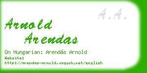 arnold arendas business card