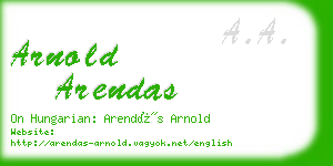 arnold arendas business card